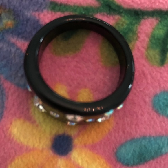 Nordstrom "Ring in Black shiny Resin and rhinestones" - Picture 2 of 3